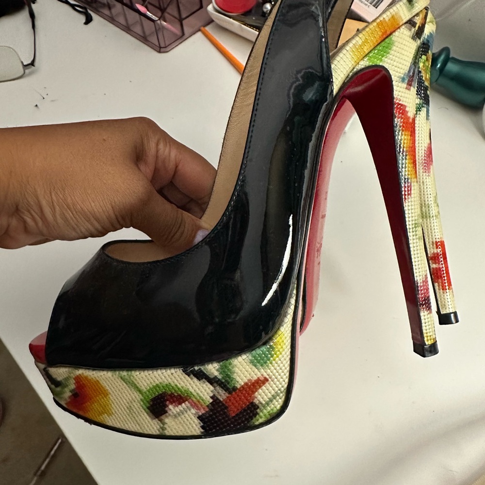 Christian Louboutin Black and Red Stiletto Heels